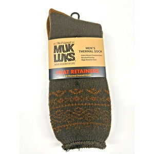 Muk Luks Men Socks Thermal 1 Pair Heat Retainers 3.0 Brown High Density One Size